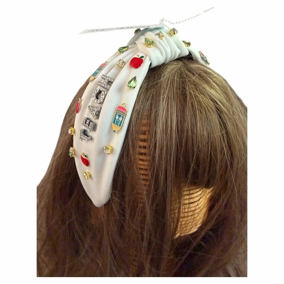 White Headband with Teacher Theme Embellishments main image 6